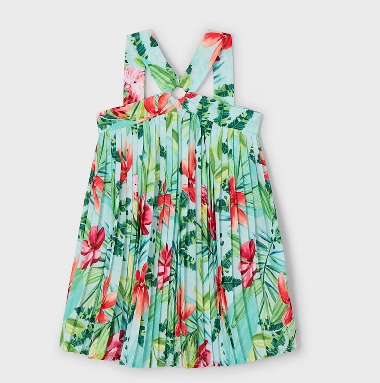 Mayoral mayoral tropical pleated dress