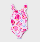 Mayoral mayoral magenta fish ruffle swim