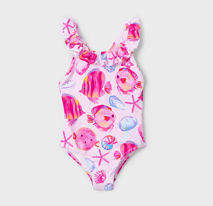 Mayoral mayoral magenta fish ruffle swim