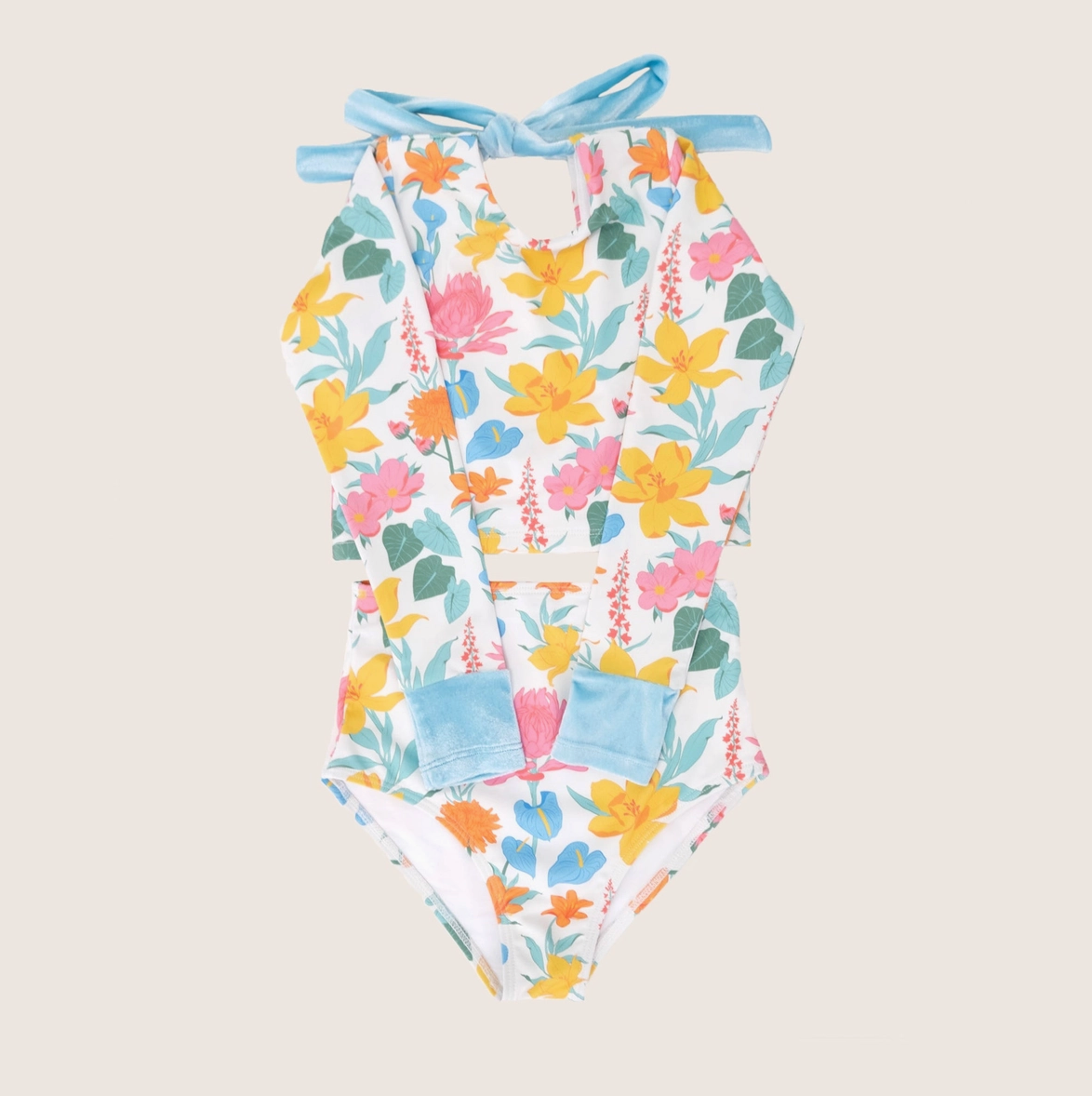 saint ida floral long sleeve swim set