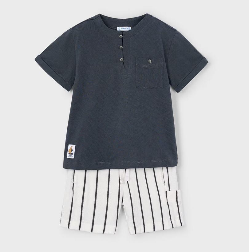 Mayoral mayoral striped shorts set