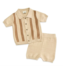 viverano organic oat striped top & shorts