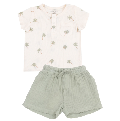 angel dear angel dear palm henley & shorts