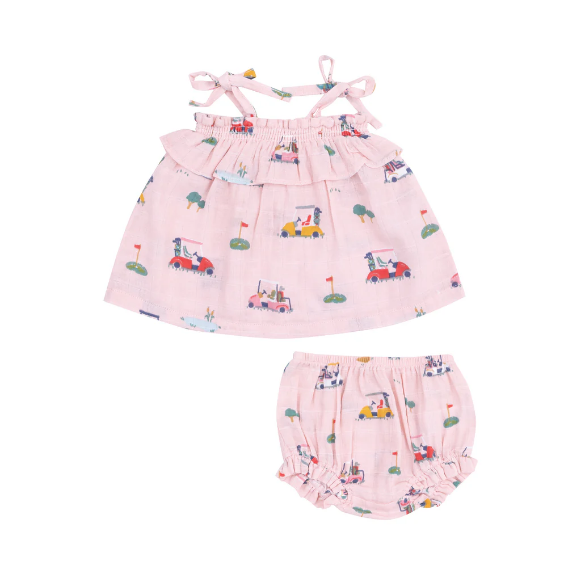 angel dear angel dear ruffle top & bloomer