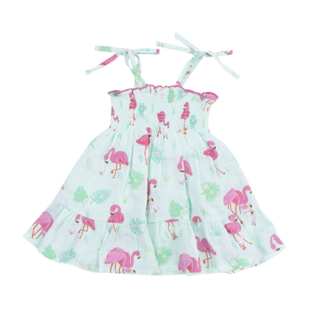 angel dear angel dear flamingos smocked dress