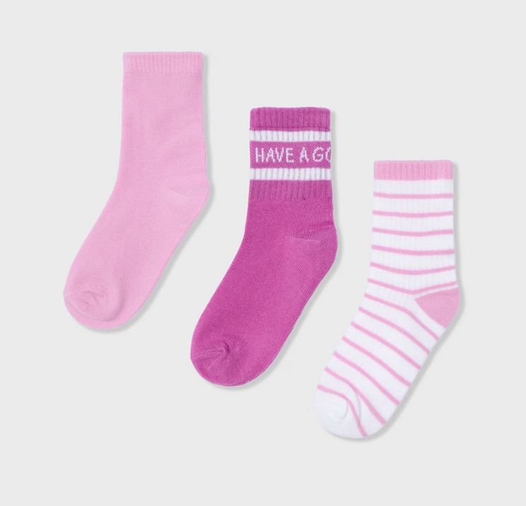 Mayoral mayoral pink striped socks set of 3,