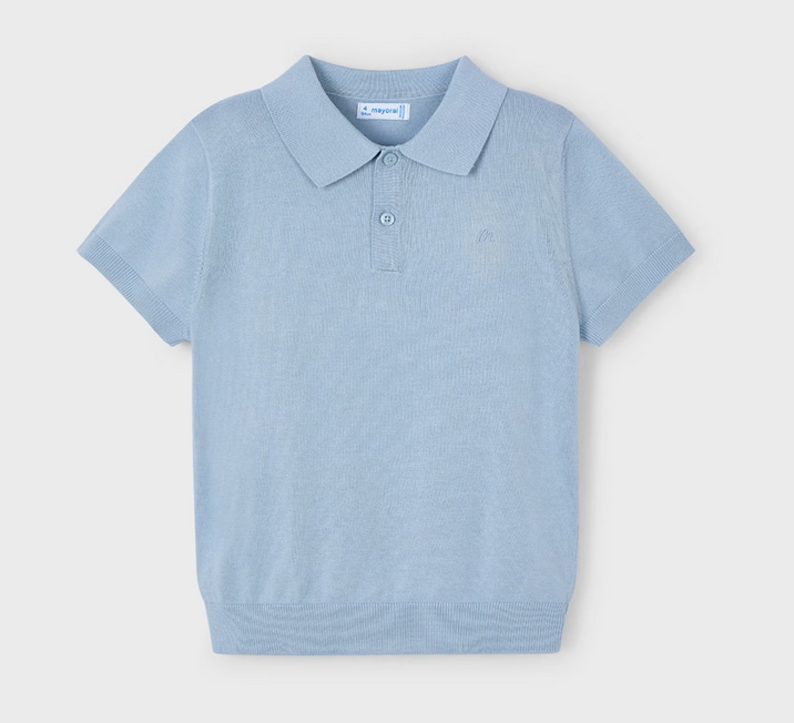 Mayoral mayoral sky blue knit polo