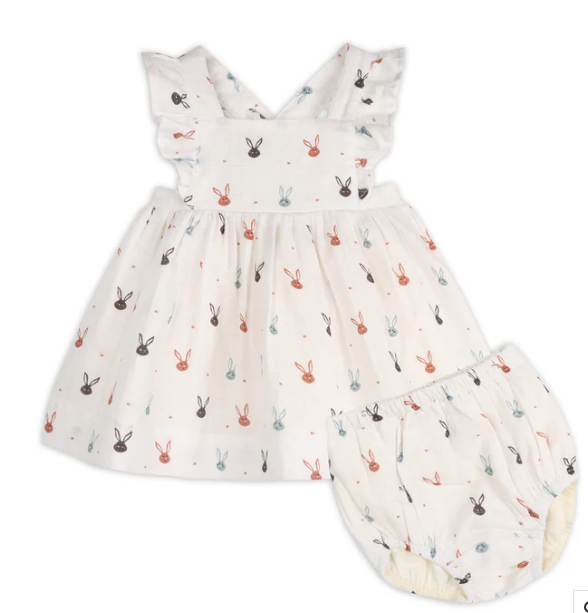 viverano organic mini bunnies dress & bloomer