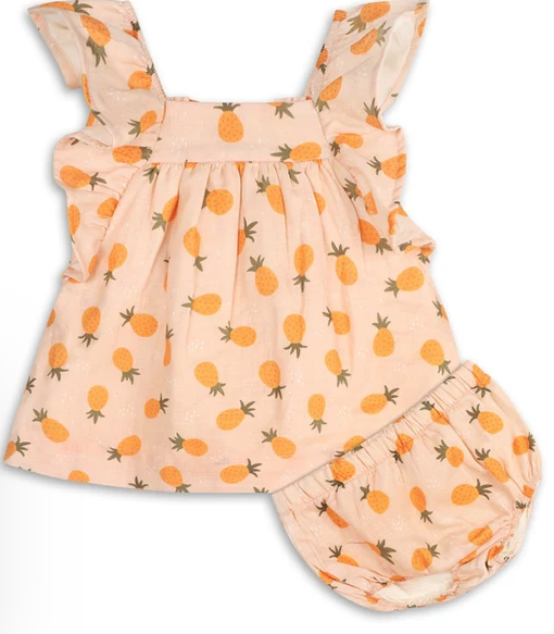 viverano organic pineapple dress & bloomer
