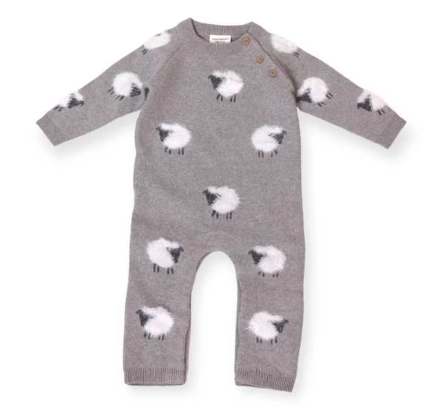 viverano organic furry sheep knit romper