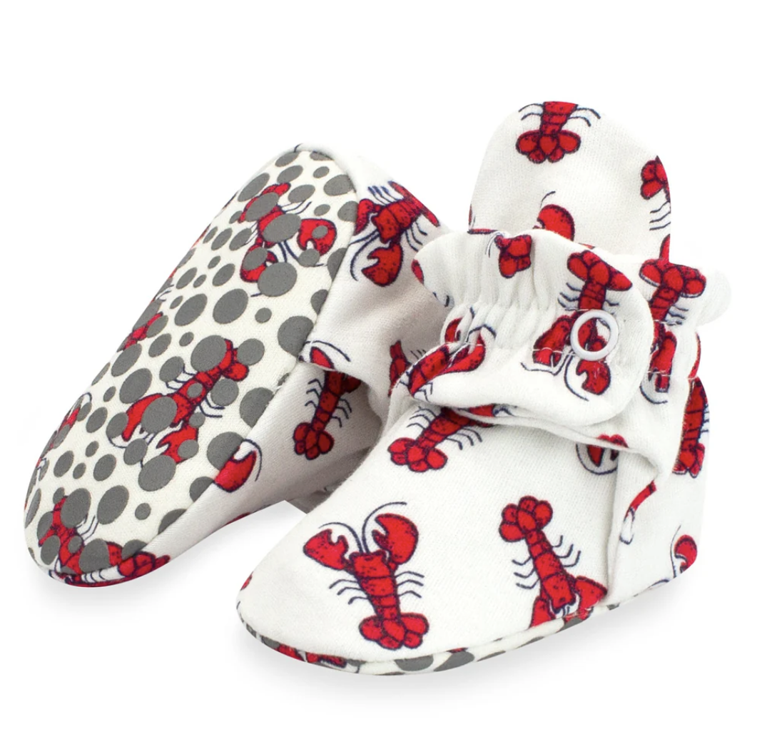 Zutano zutano printed cotton booties