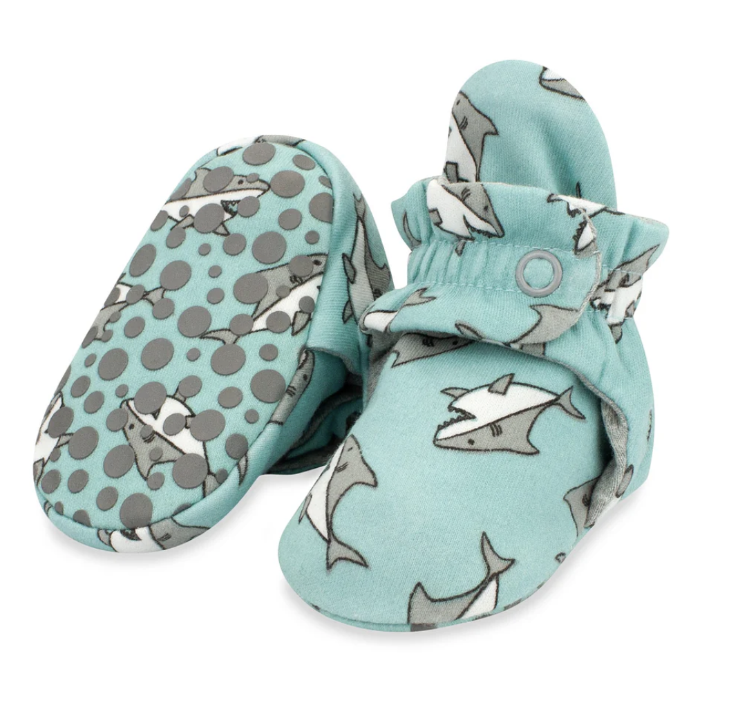 Zutano zutano printed cotton booties