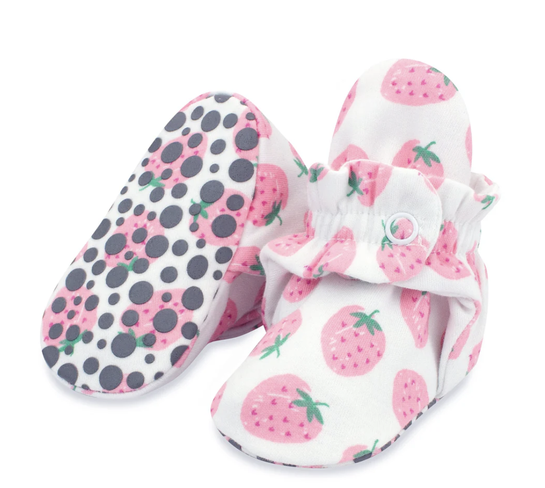 Zutano zutano printed cotton booties