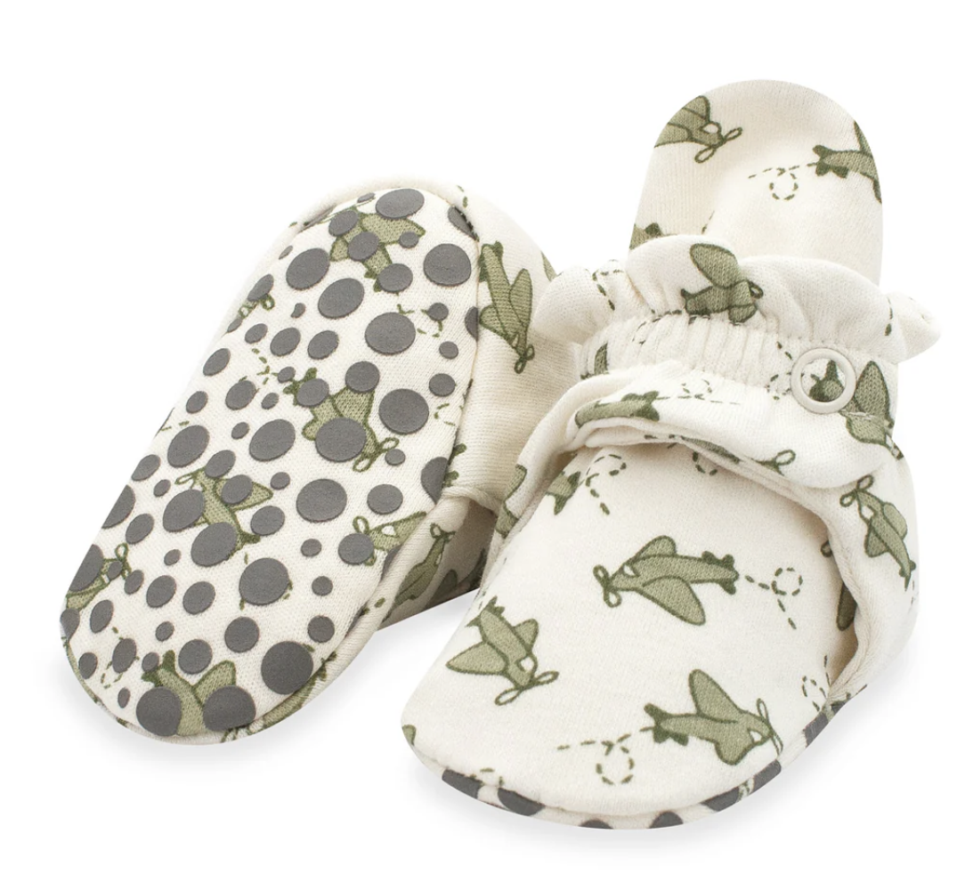 Zutano zutano printed cotton booties