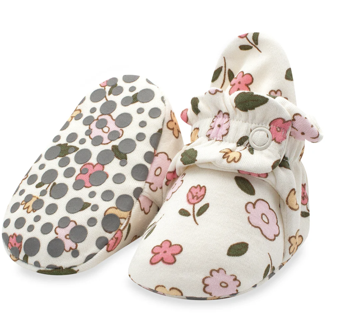Zutano zutano printed cotton booties