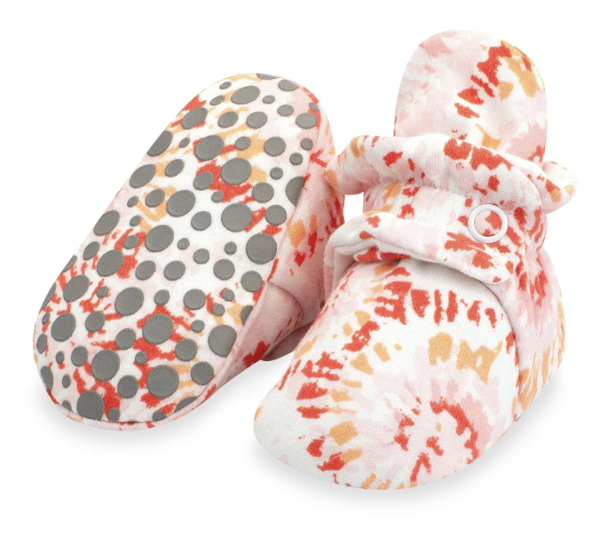 Zutano zutano printed cotton booties