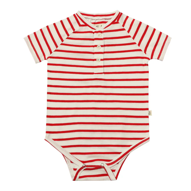 me & henry me & henry red striped onesie