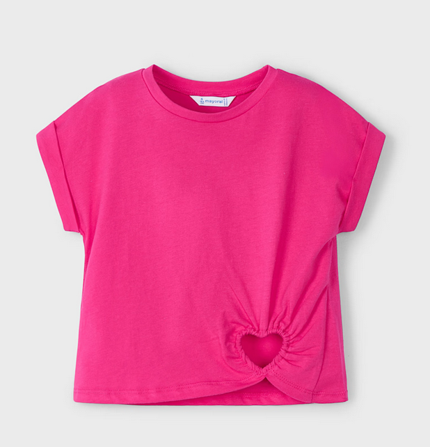 Mayoral mayoral hot pink heart tee