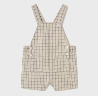 Mayoral mayoral tan plaid shortall