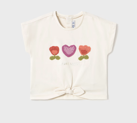 Mayoral mayoral crocheted flower tee