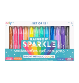 ooly ooly rainbow metallic watercolor gel crayons (set of 12)