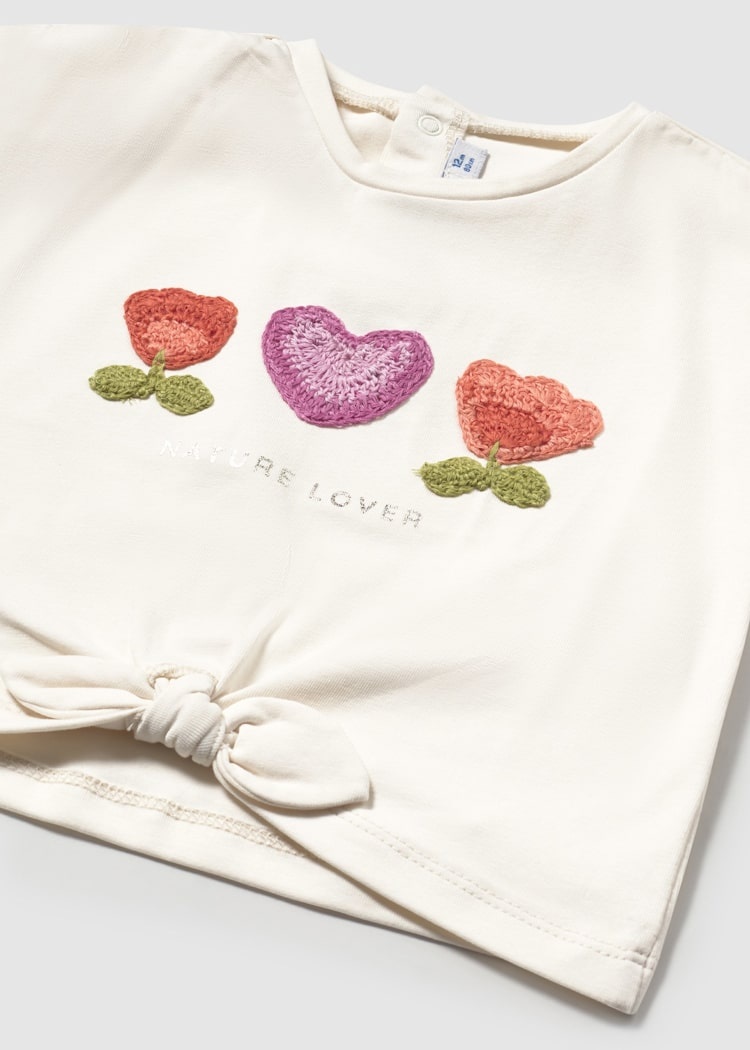 Mayoral mayoral crocheted flower tee