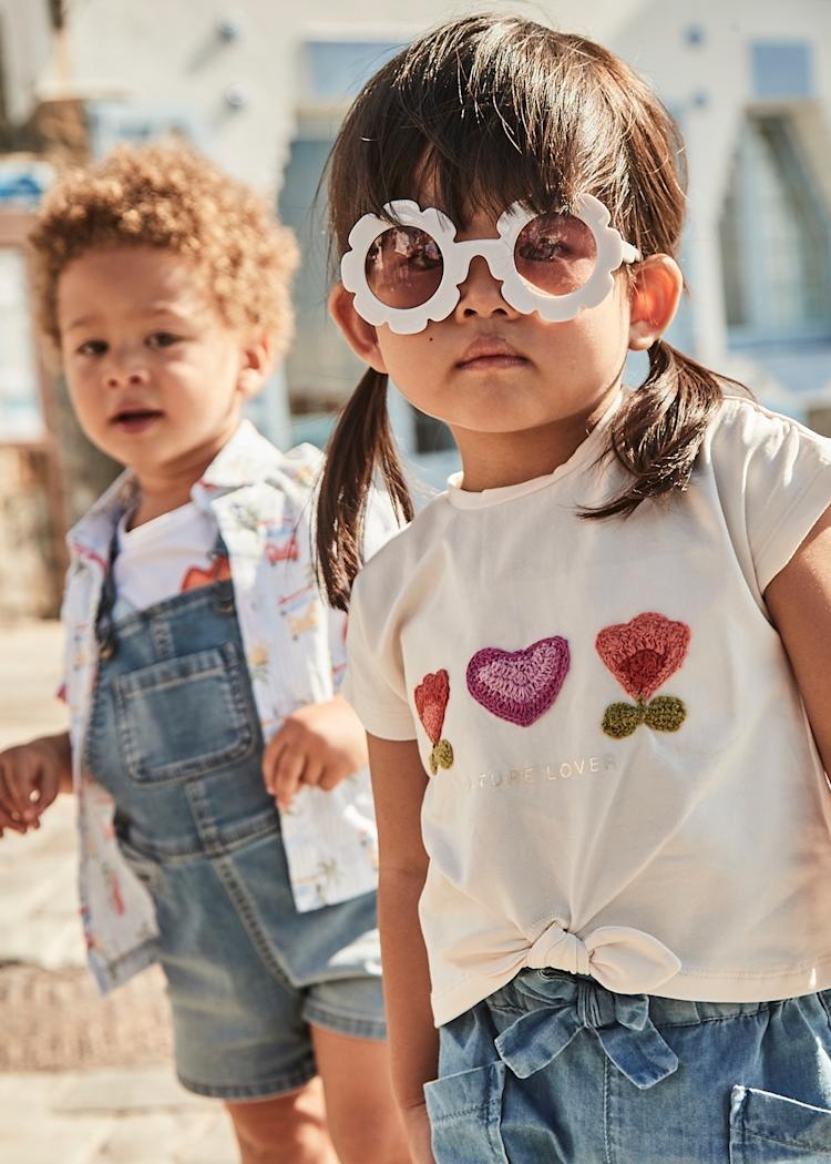 Mayoral mayoral crocheted flower tee