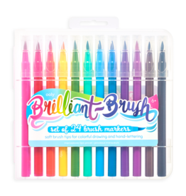 ooly ooly brilliant brush markers, set of 24