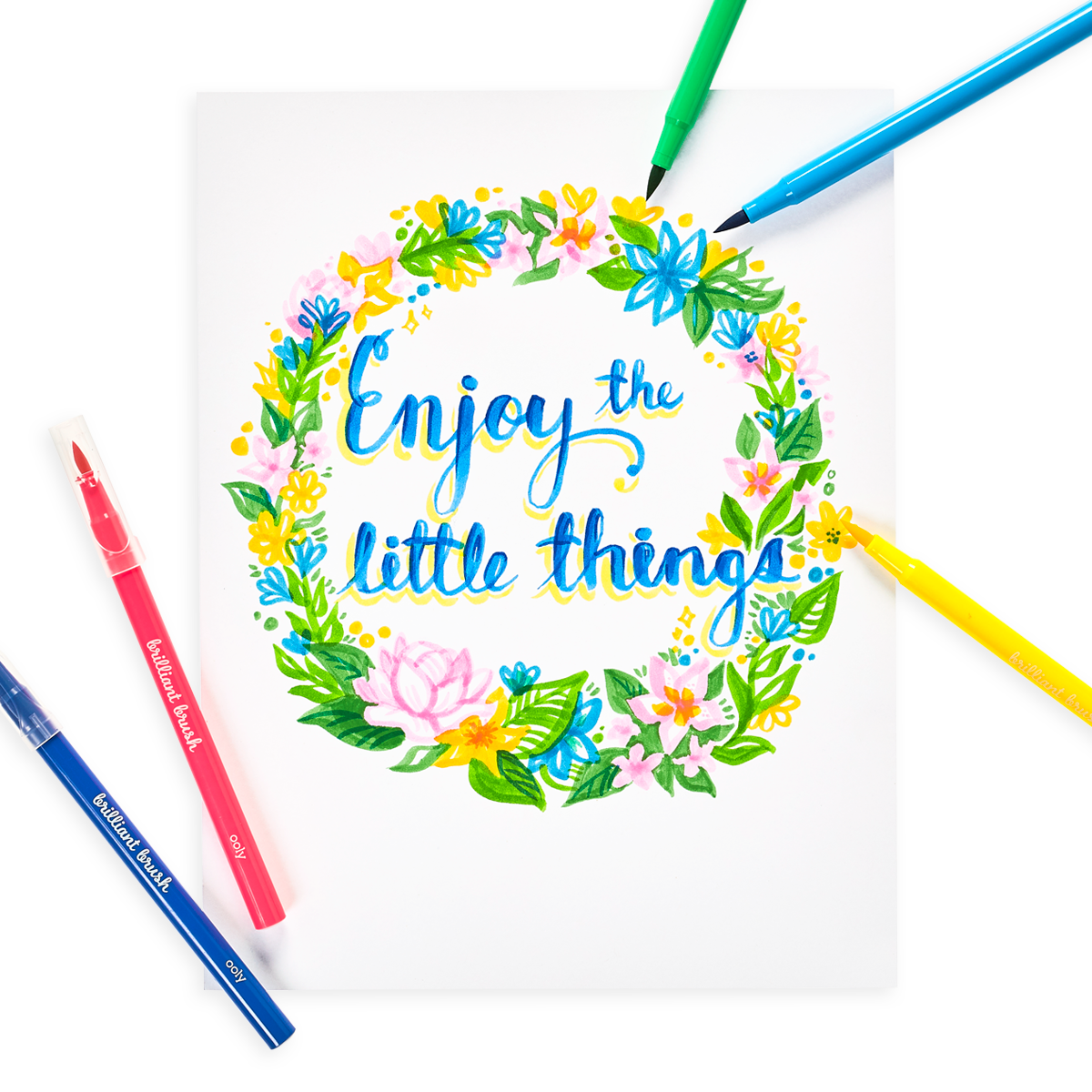 ooly ooly brilliant brush markers, set of 24