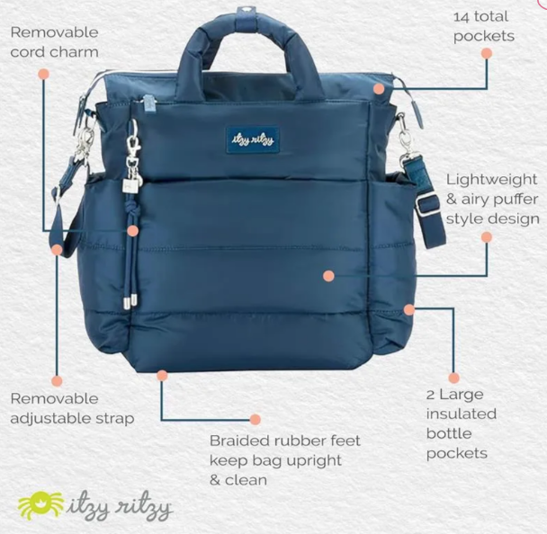 Itzy ritzy itzy ritzy dream convertible sapphire starlight diaper bag
