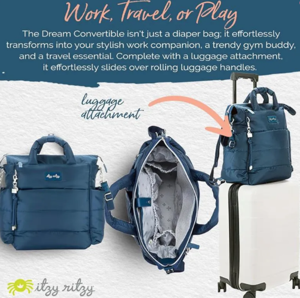 Itzy ritzy itzy ritzy dream convertible sapphire starlight diaper bag