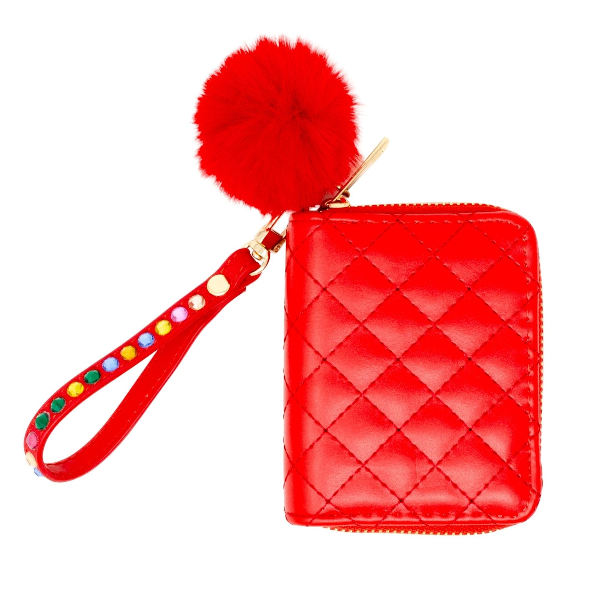 zomi gems zomi gems quilted wallet w/ rhinestone strap