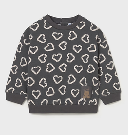 Mayoral mayoral charcoal hearts sweatshirt