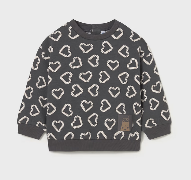 Mayoral mayoral charcoal hearts sweatshirt