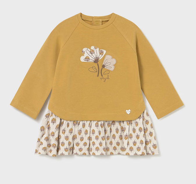 Mayoral mayoral mustard floral dress