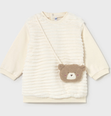 Mayoral mayoral ivory dress with teddy purse