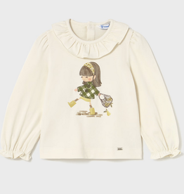 Mayoral mayoral ivory/laurel graphic tee