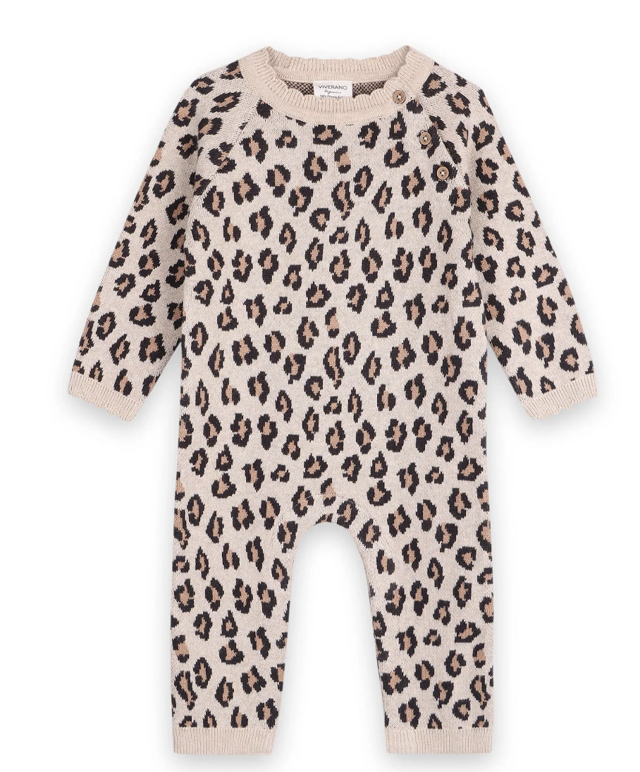 viverano organic leopard romper