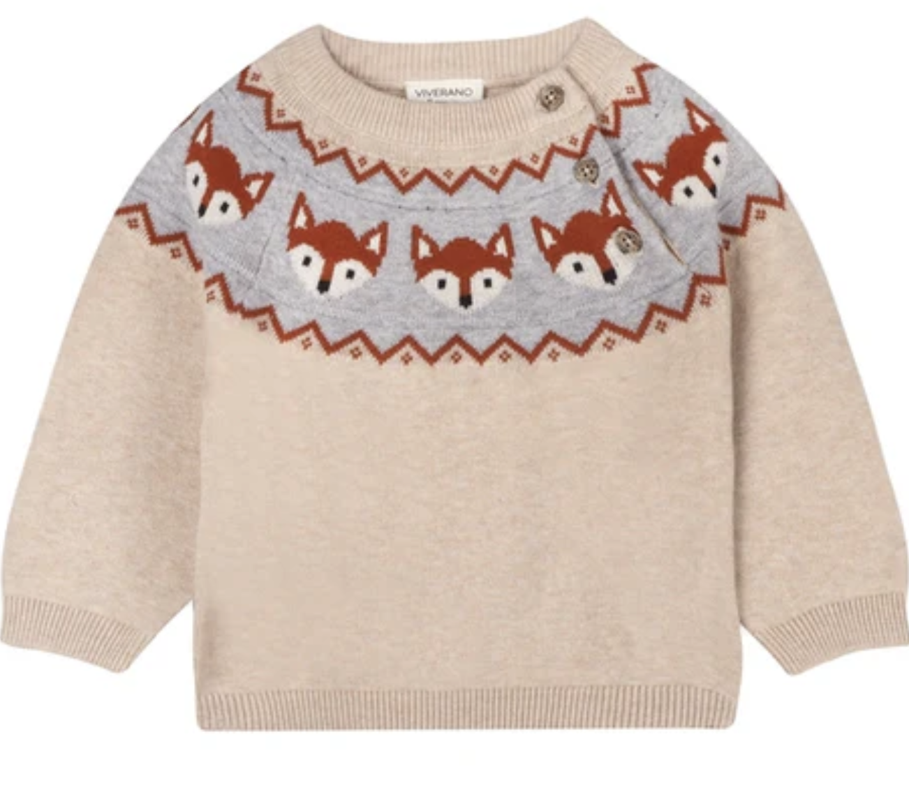 viverano organic fox fair isle sweater