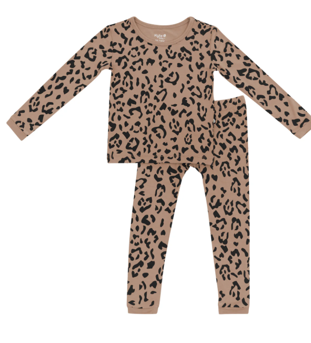 kyte baby kyte baby printed pajama set latte leopard