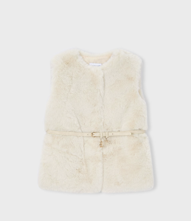 Mayoral mayoral belted fur vest