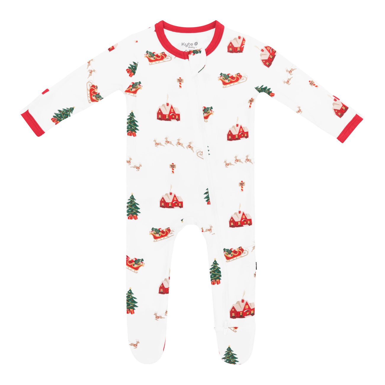 kyte baby kyte baby printed footie santa sleigh