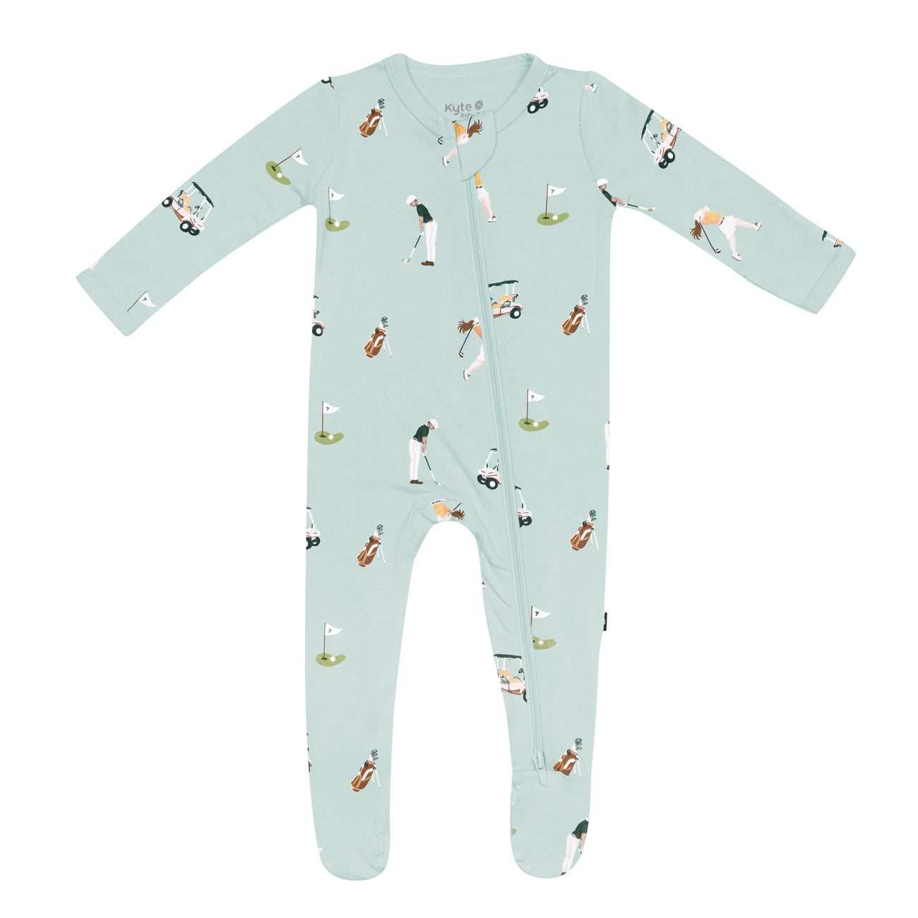 kyte baby kyte baby printed footie poi rainbow, roar, golf