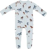 kyte baby kyte baby printed footie horse, hibiscus, dolphin, humpback, fishing, blush butterfly