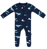 kyte baby kyte baby printed footie horse, hibiscus, dolphin, humpback, fishing, blush butterfly
