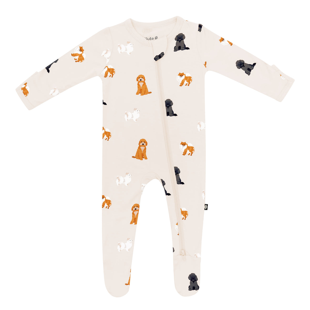 kyte baby kyte baby printed footie bee mine, love bug, bow, teddy bear, fluffy dog