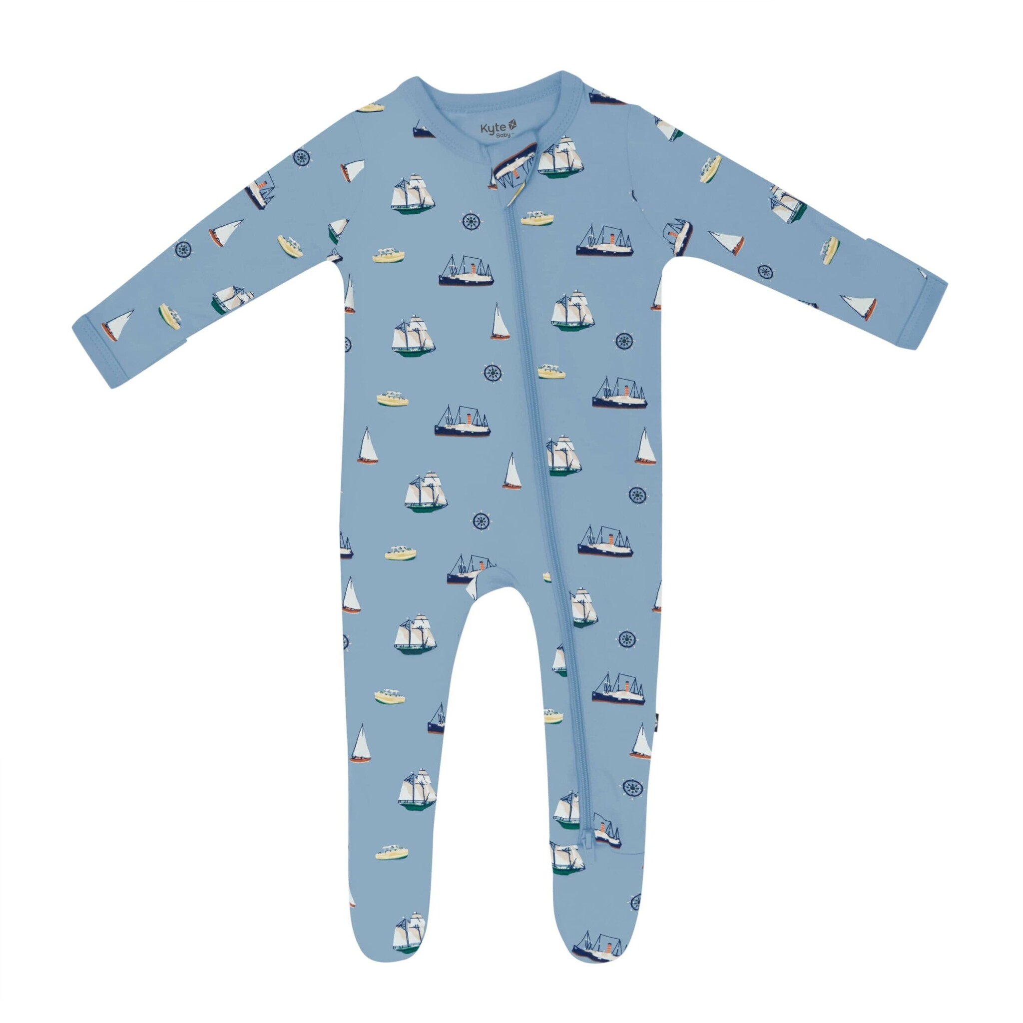 kyte baby kyte baby printed footie vintage boats, butterfly, lemons