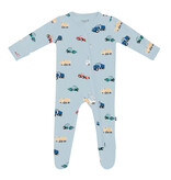 kyte baby kyte baby printed footie construction, latte leopard