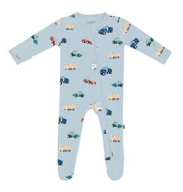 kyte baby kyte baby printed footie construction, latte leopard