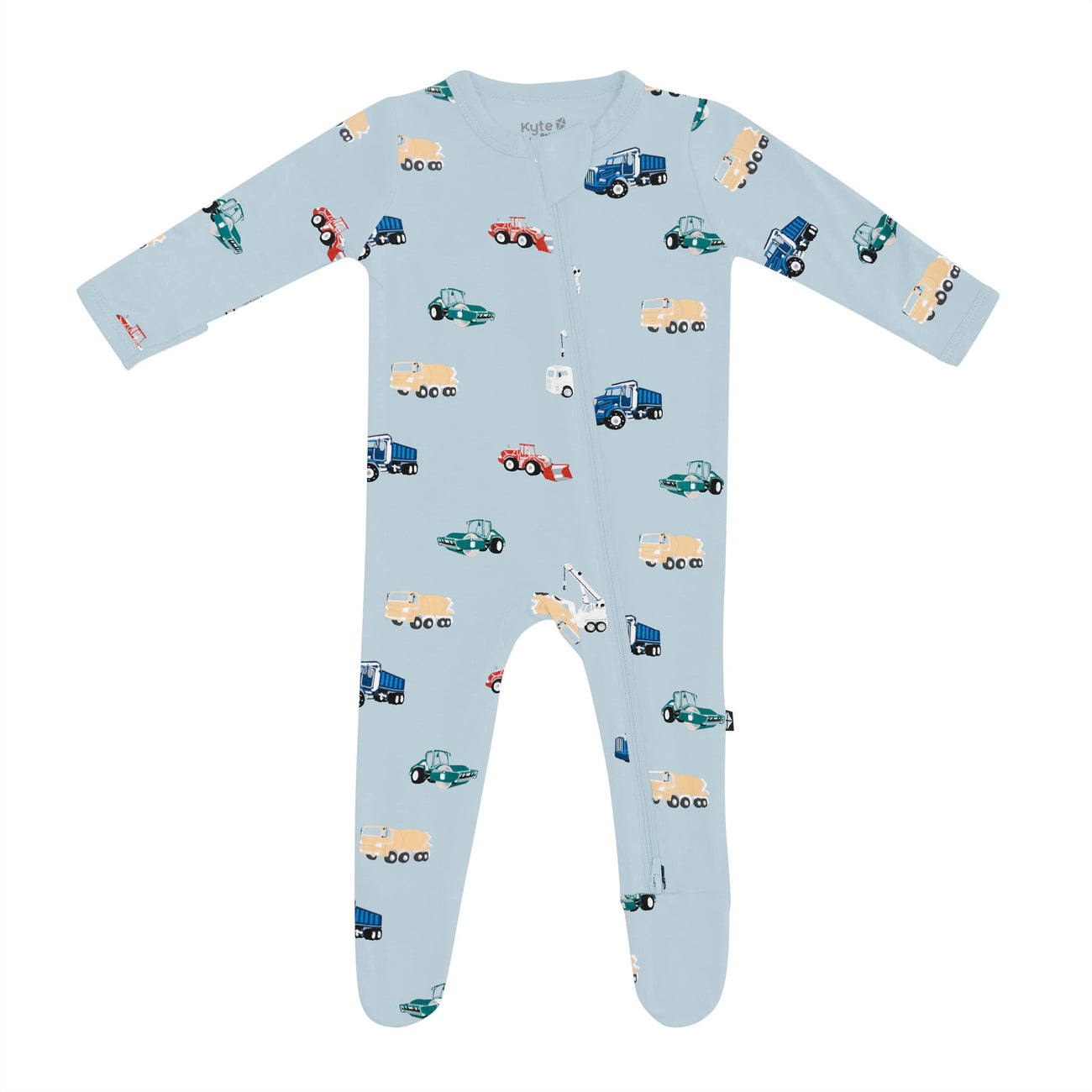 kyte baby kyte baby printed footie construction, latte leopard
